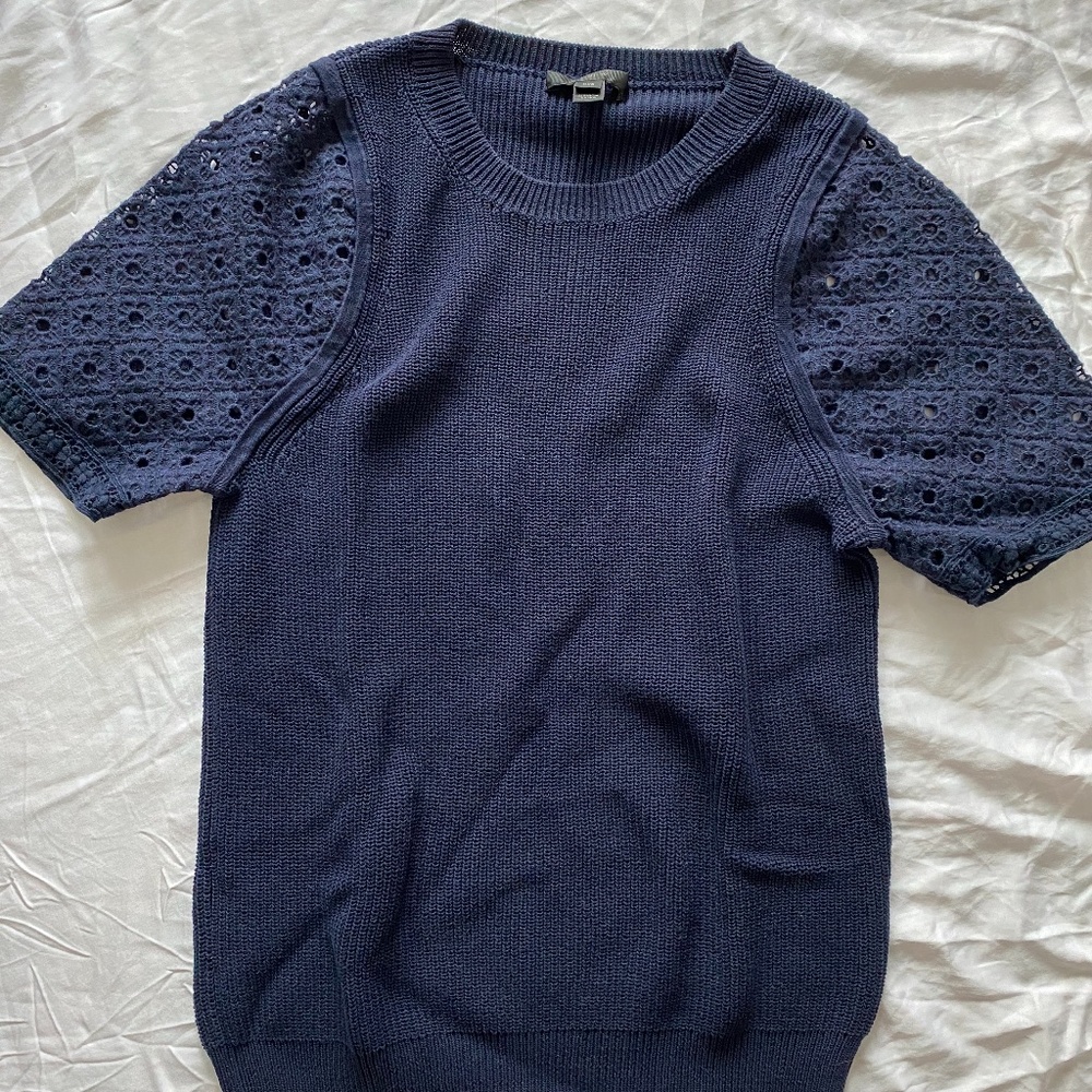 J Crew Knitted Navy Top